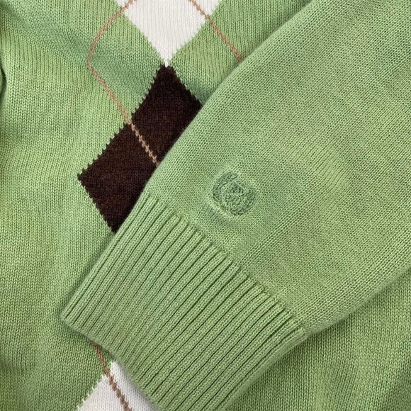 Lime Green Argyle Button Up Cardigan - Picture 4 of 5